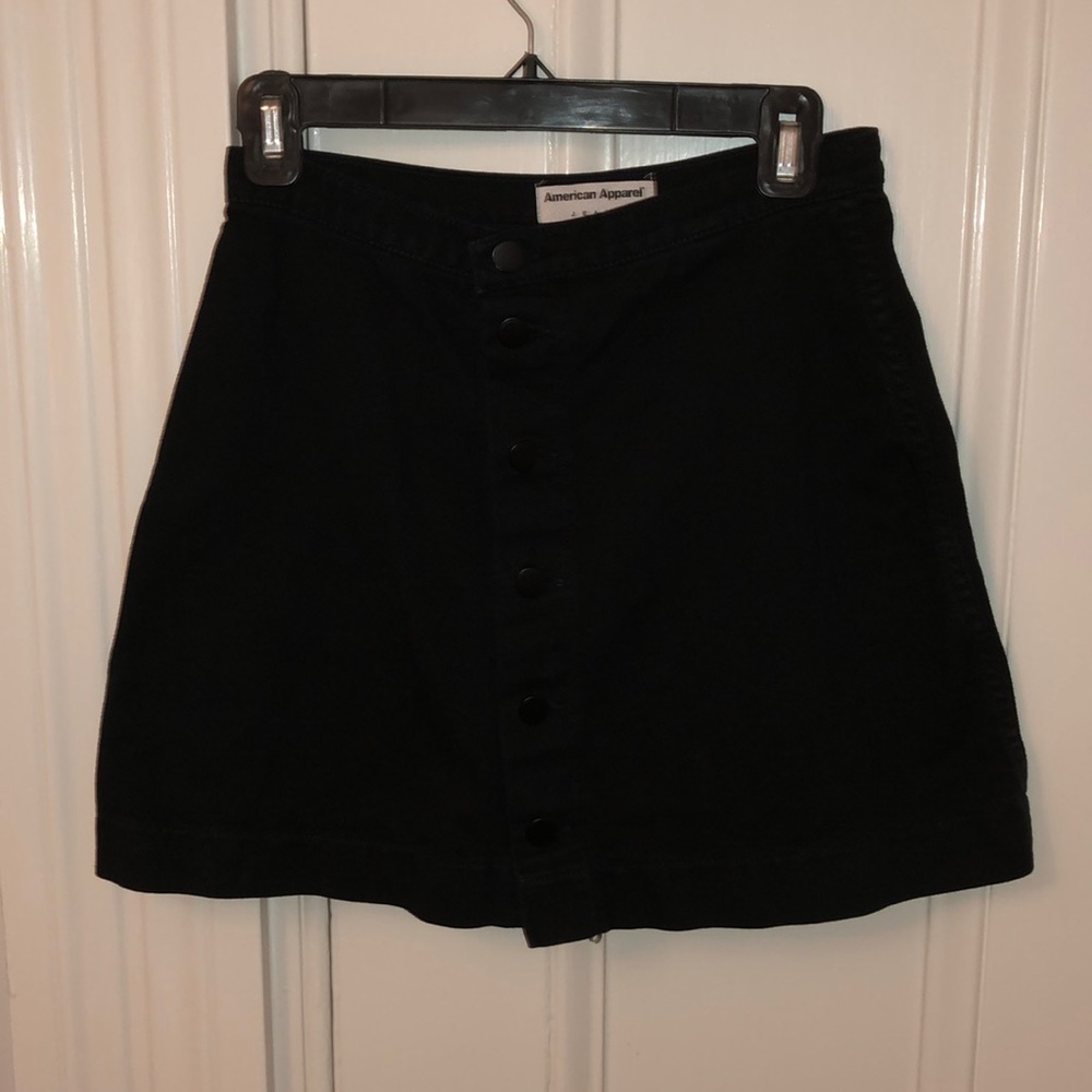 American Apparel black denim skirt